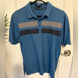 Travis Mathew Blue and Gray Polo Shirt